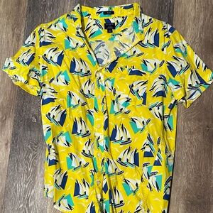 J crew Men's Vibrant Yellow Sailboat Shirt
